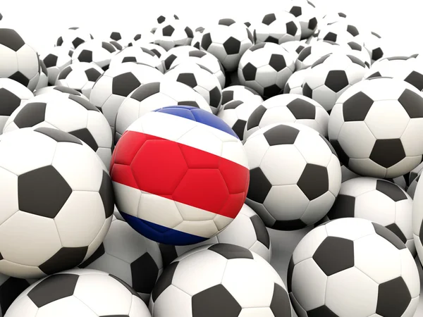 Fútbol con bandera de Costa Rica — Foto de Stock