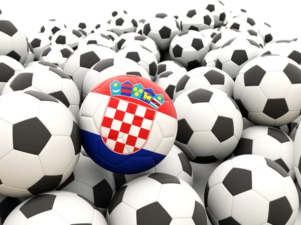 Fútbol con bandera de croacia —  Fotos de Stock