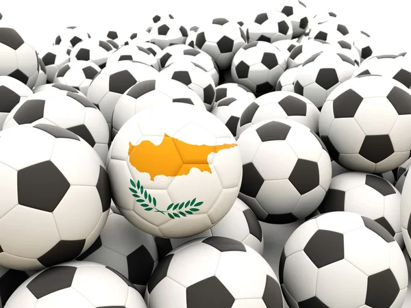 Fútbol con bandera de cyprus —  Fotos de Stock