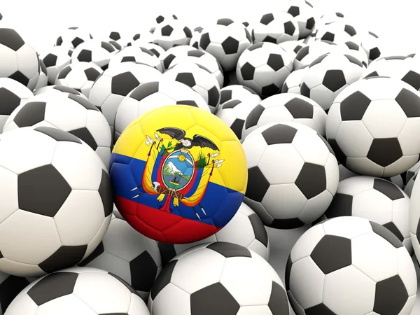 Fotboll med flagga ecuador — Stockfoto