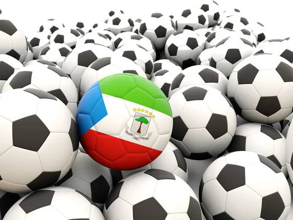 Fútbol con bandera de Guinea Ecuatorial —  Fotos de Stock