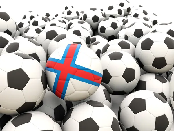 Fotboll med flagga Färöarna — Stockfoto