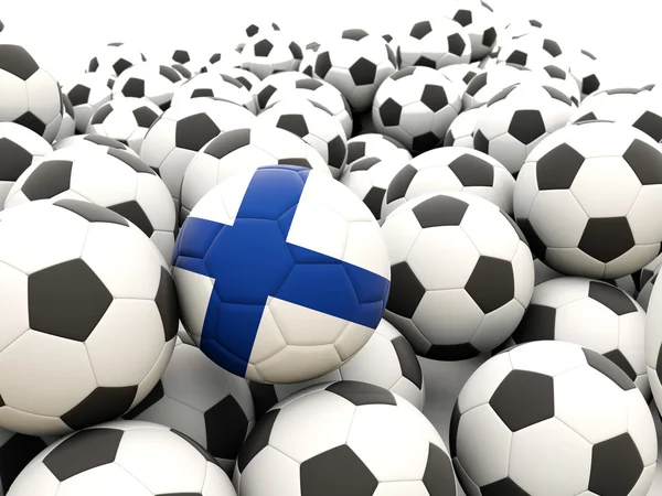 Piłka nożna z banderą Finlandii — Zdjęcie stockowe