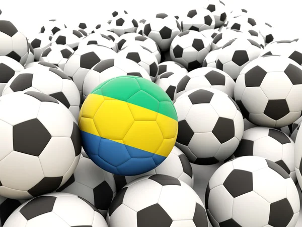Fotbal s vlajka Gabonu — Stock fotografie