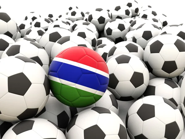 Fútbol con bandera de Gambia —  Fotos de Stock