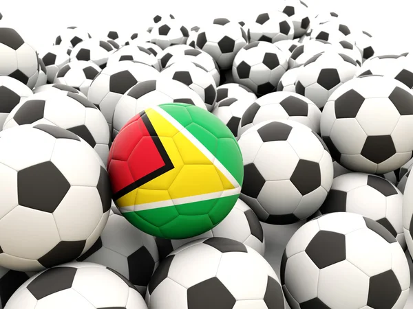 Futebol com bandeira da Guiana — Fotografia de Stock
