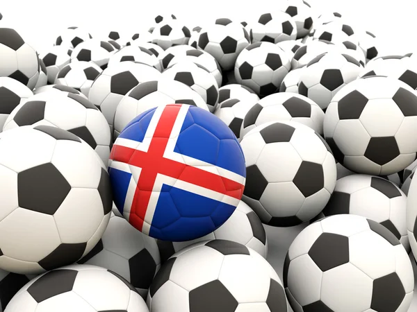 Calcio con bandiera di iceland — Foto Stock