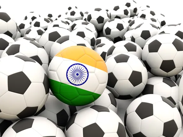 Calcio con bandiera dell'India — Foto Stock