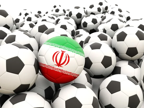 Calcio con bandiera di iran — Foto Stock