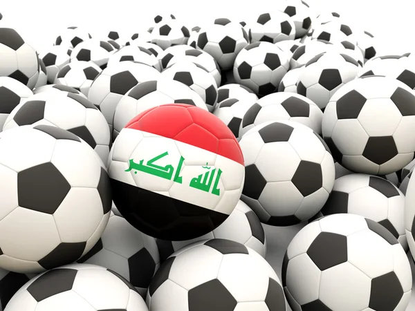 Calcio con bandiera di iraq — Foto Stock