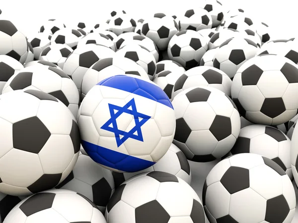 Futebol com bandeira de israel — Fotografia de Stock