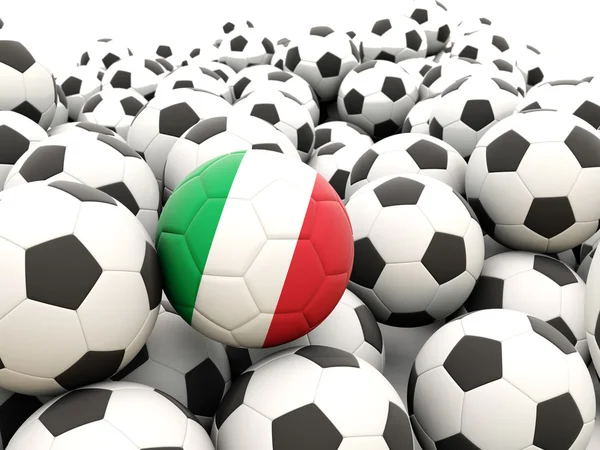 Voetbal met vlag van Italië — Stockfoto