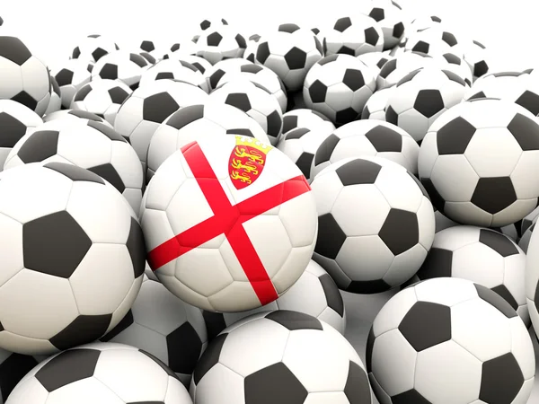 Football with flag of jersey — Stock Photo, Image