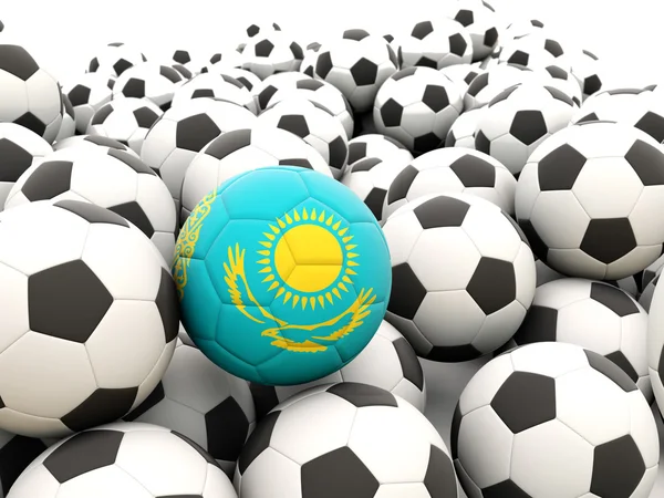 Calcio con bandiera del kazakhstan — Foto Stock