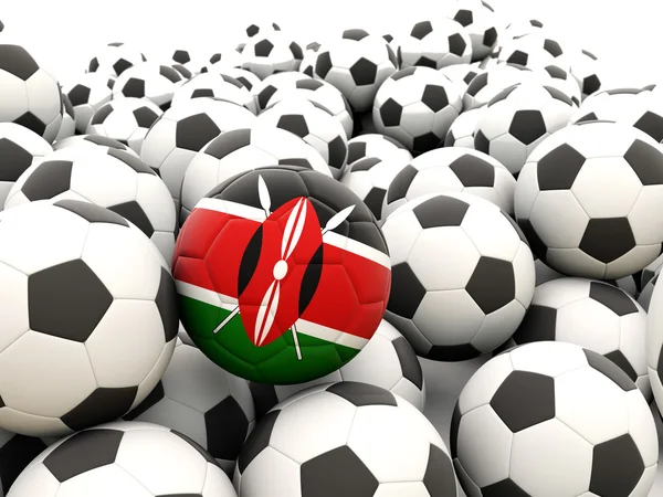 Fútbol con bandera de kenya — Foto de Stock