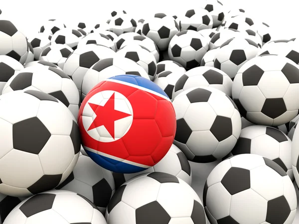 Fotboll med flagga Nordkorea — Stockfoto