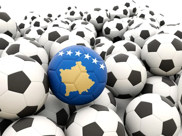 Fútbol con bandera de kosovo — Foto de Stock