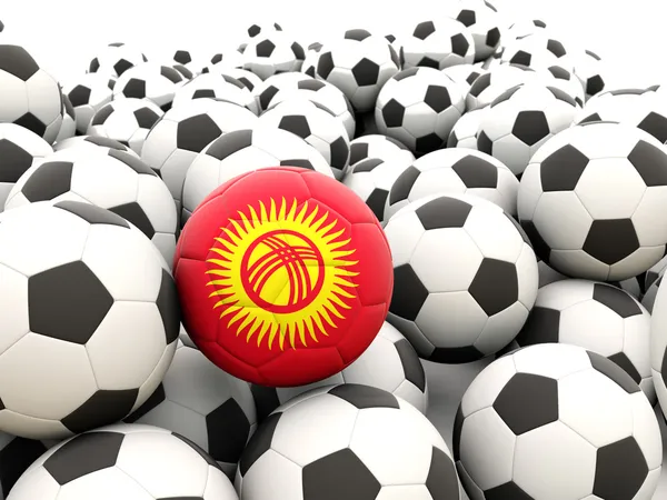 Fußball mit der Fahne von Kyrgyzstan — Stockfoto