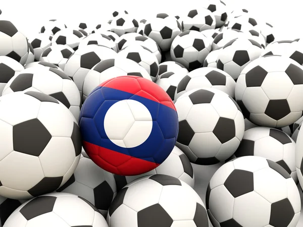 Fútbol con bandera de laos — Foto de Stock