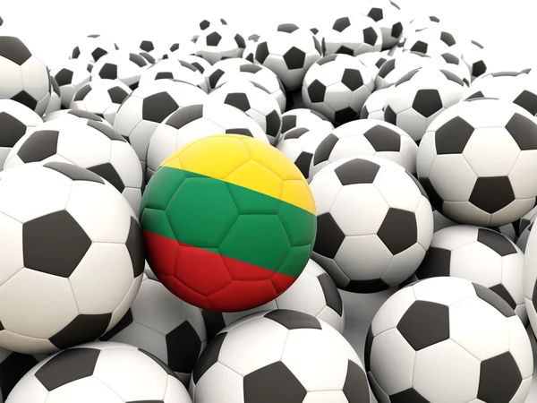 足球与立陶宛的国旗 — 图库照片