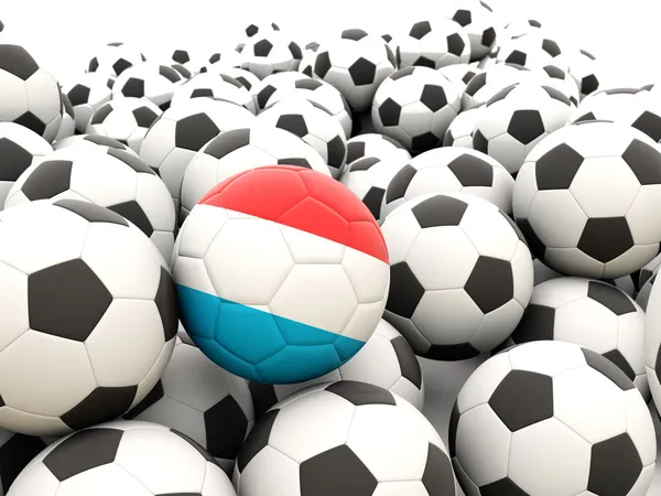 Fotboll med flagga Luxemburg — Stockfoto