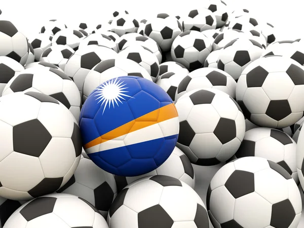 Fußball mit Flagge der Marshall-Inseln — Stockfoto