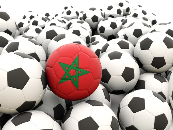 Football avec drapeau du Maroc — Photo