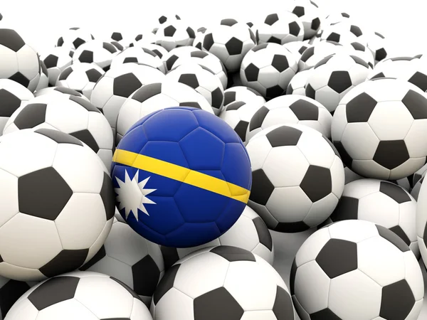 Football with flag of nauru — Stock Photo, Image