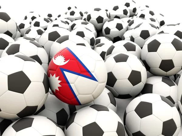 Fotbal s vlajka Nepálu — Stock fotografie