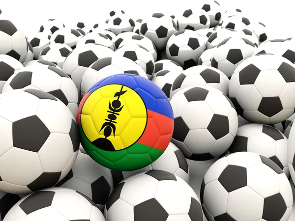Fútbol con bandera de nueva caledonia — Foto de Stock