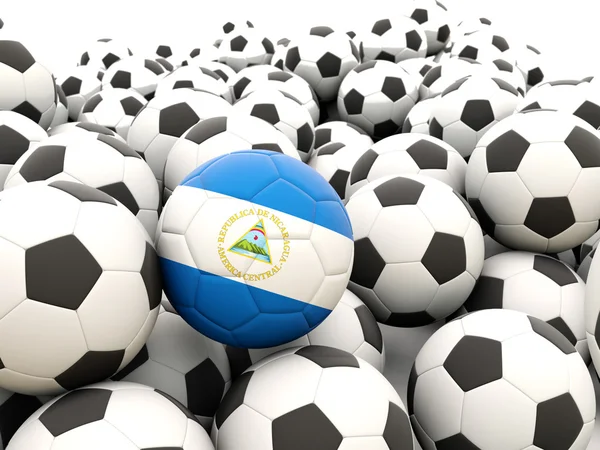 Fútbol con bandera de nicaragua — Foto de Stock