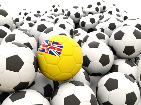 Football with flag of niue — Stock Photo, Image