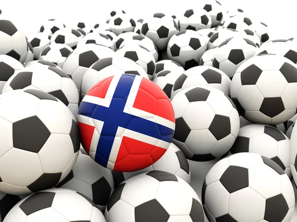 Calcio con bandiera di norway — Foto Stock