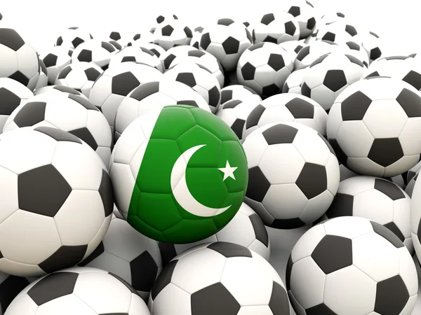 与巴基斯坦国旗的足球 — 图库照片