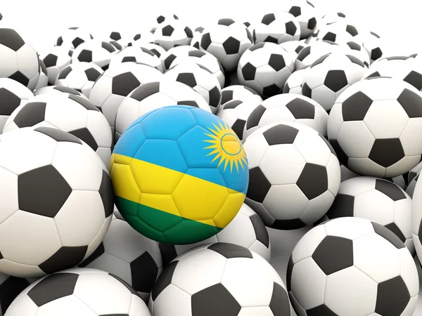 Fútbol con bandera de Ruanda — Foto de Stock