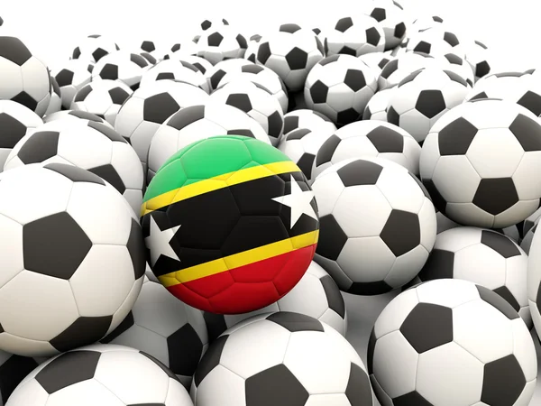 Football with flag of saint kitts and nevis — Stock Photo, Image