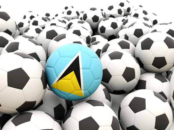 Fútbol con bandera de santa lucia —  Fotos de Stock