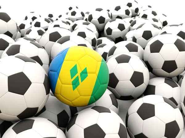 Saint vincent ve Grenadinler bayrağı ile futbol — Stok fotoğraf