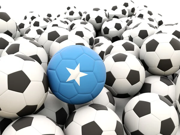 Fútbol con bandera de somalia — Foto de Stock