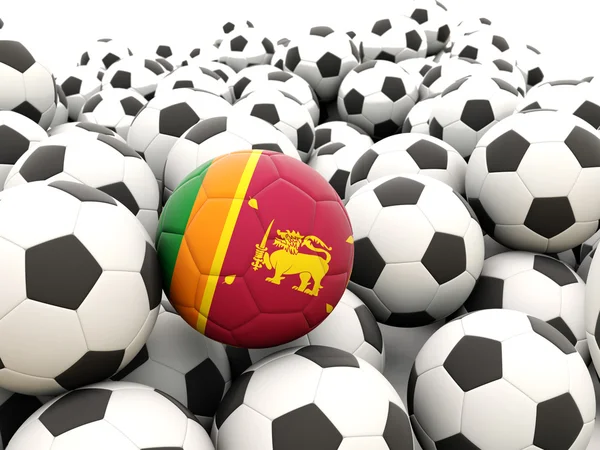 Calcio con bandiera di sri lanka — Foto Stock