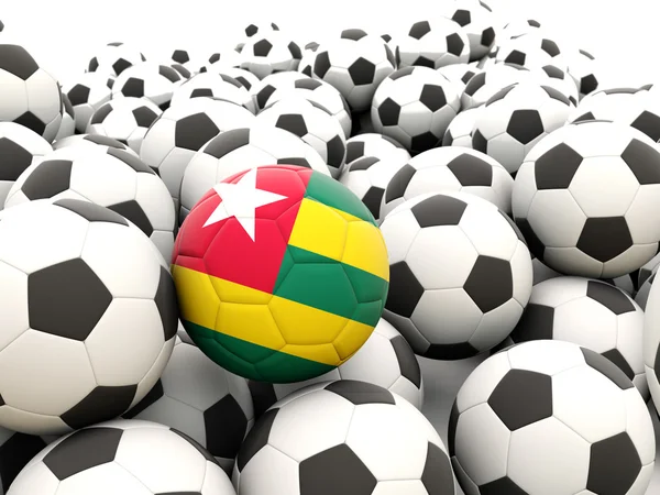 Futebol com bandeira de togo — Fotografia de Stock