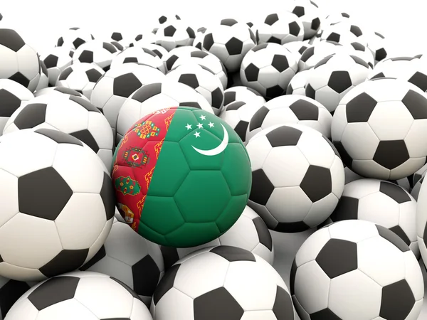 Voetbal met vlag van turkmenistan — Stockfoto