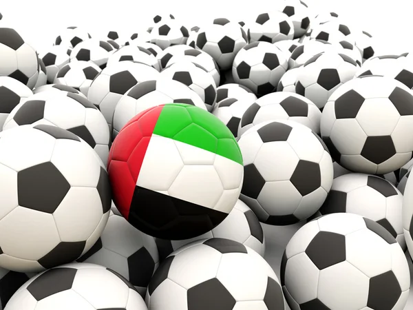 足球与国旗的阿拉伯联合酋长国 — 图库照片