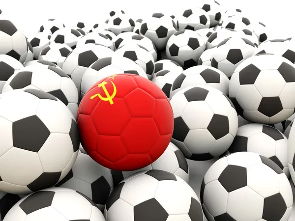 Calcio con bandiera di ussr — Foto Stock