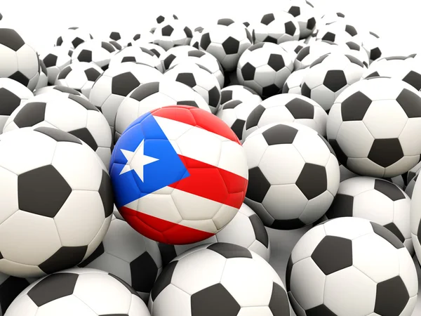 Football with flag of puerto rico — Stock Photo, Image