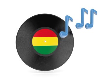 Bolivya'nın bayrağı ile vinil disk