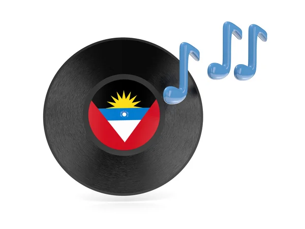 Disco in vinile con bandiera di antigua e barbuda — Foto Stock
