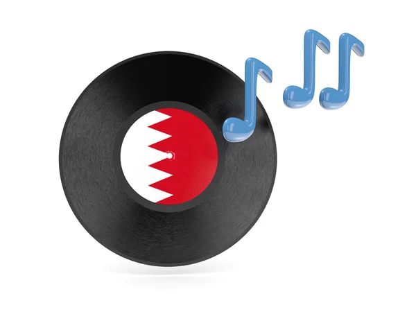 Disque vinyle avec drapeau de bahreïn — Photo