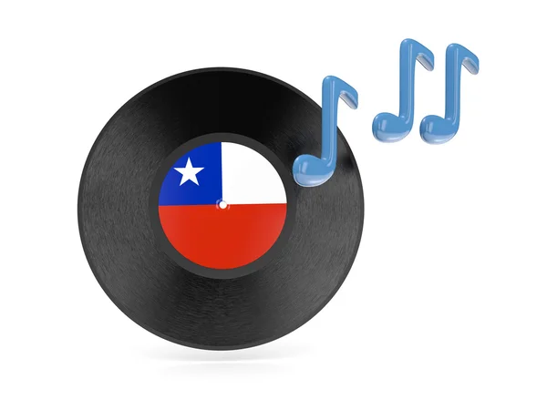 Vinyl disk with flag of chile — Stock Photo, Image