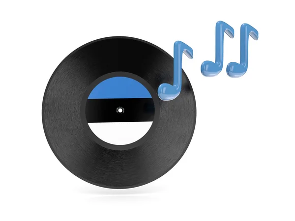 Vinyl disk with flag of estonia — Stock Photo, Image